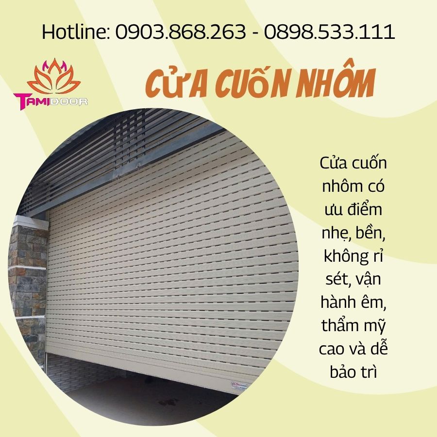 Ưu điểm cửa cuốn nhôm