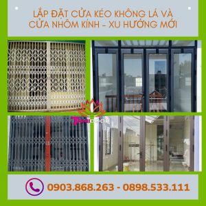 Lắp Đặt Cửa Kéo Không Lá Và Cửa Nhôm Kính