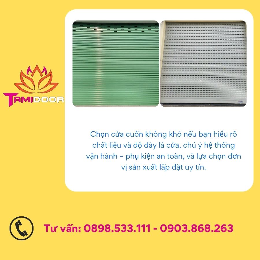 Thực tế, việc chọn cửa cuốn sẽ không hề phức tạp nếu bạn hiểu rõ những yếu tố cốt lõi quyết định đến chất lượng và độ bền của cửa. 