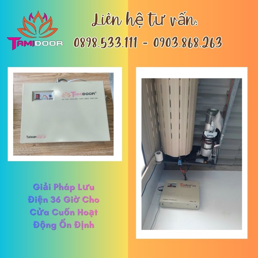 Giải Pháp Lưu Điện 36 Giờ Cho Cửa Cuốn Hoạt Động Ổn Định 